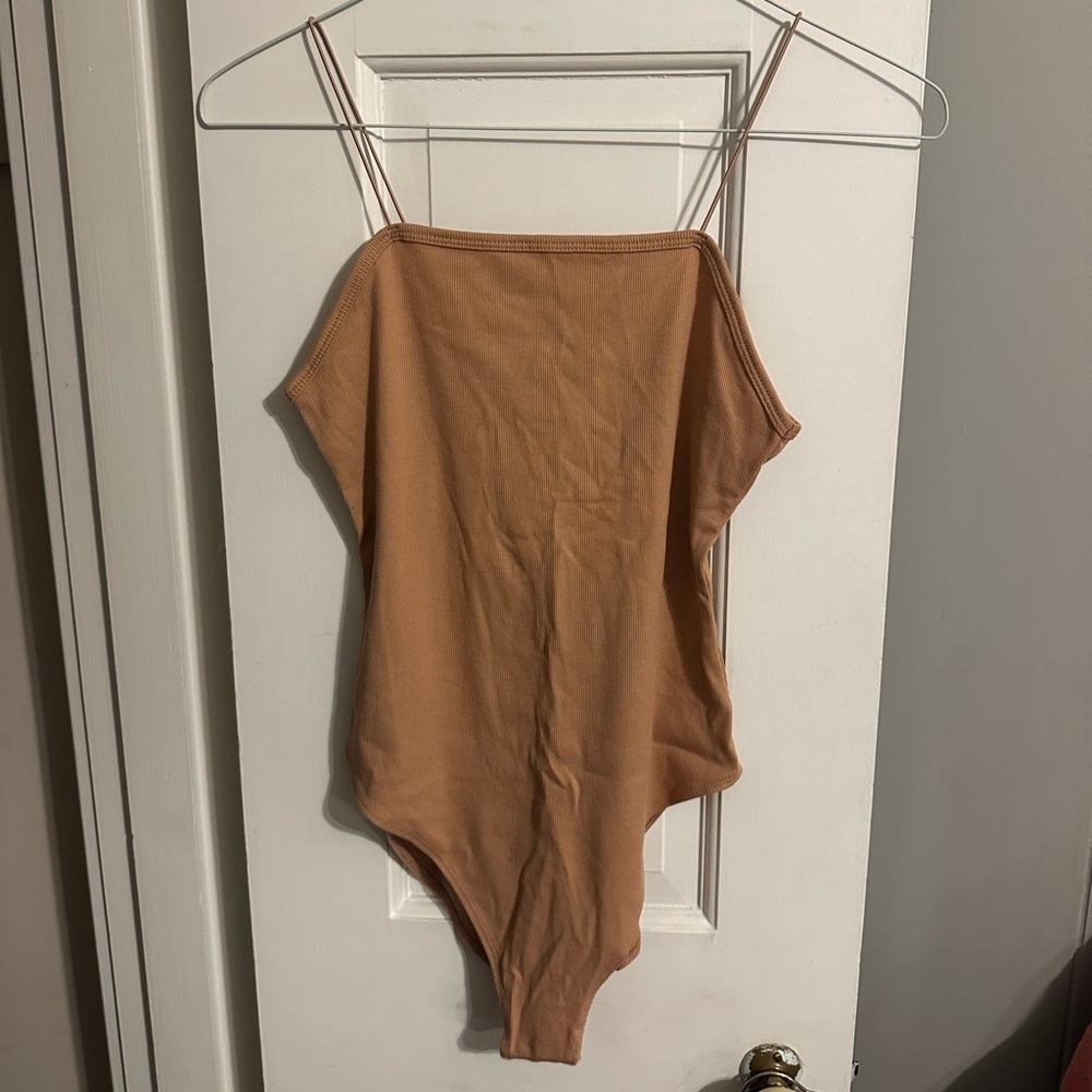 Tan Spaghetti Strap Bodysuit